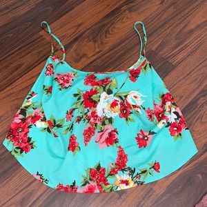 Women’s open back floral tank top